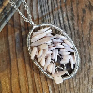 Tree of Life Gemstone Necklace Bali Oyster Shell